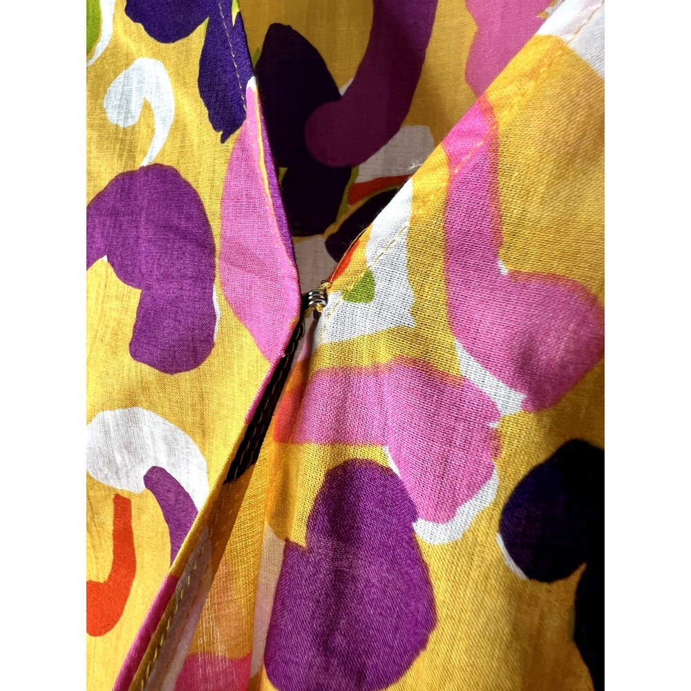 J. Crew Ruffle-Sleeve Dress Ratti Cotton Spring Floral Size XXL NEW Resort Beach - Picture 8 of 16